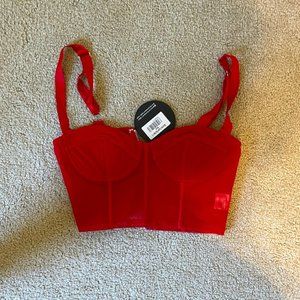 White Fox Red Corset Top